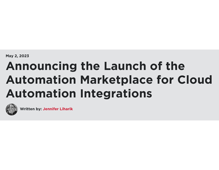 Automation Marketplace for Cloud Automation Integrations
