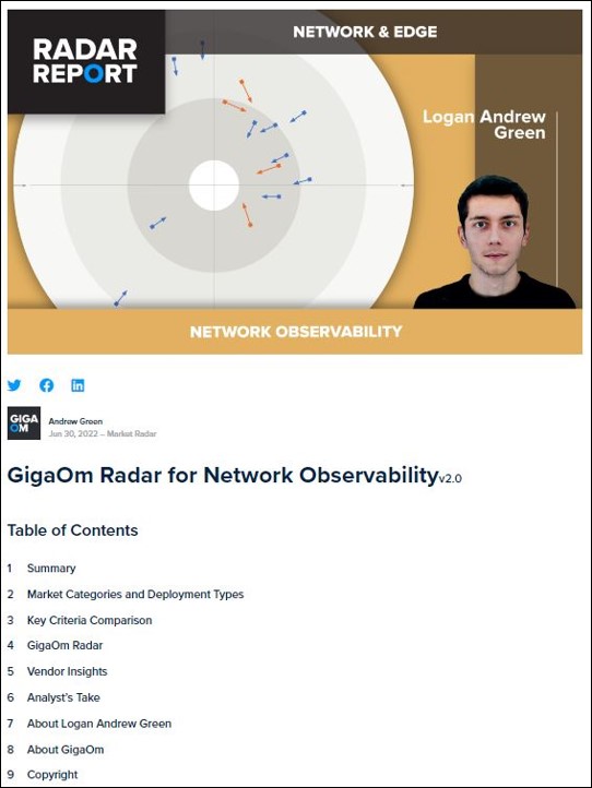 GigaOm Radar for Network Observability image